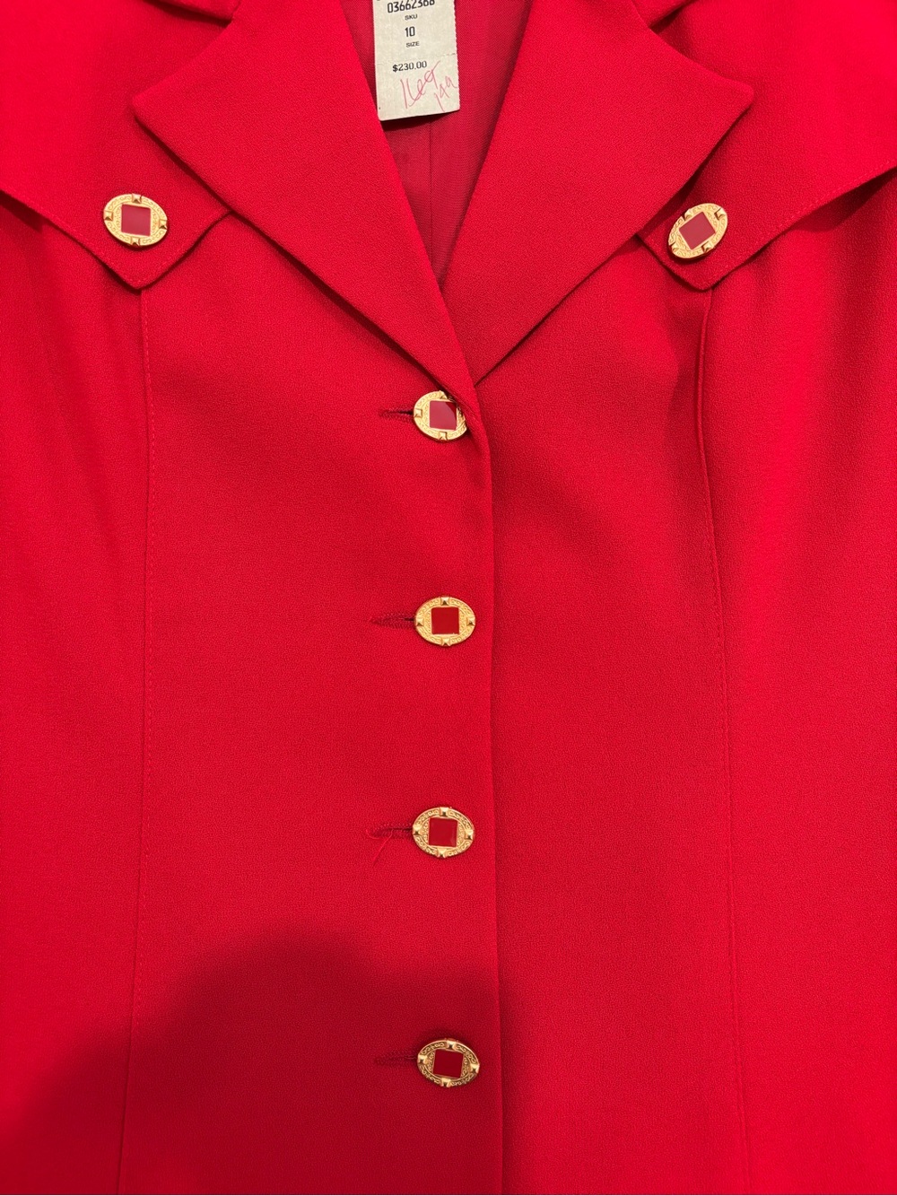 NEW Cache Women's Red 2 Piece Vest Skirt Suit Set Size 10 VTG 90’s Classy Office - Picture 4 of 12